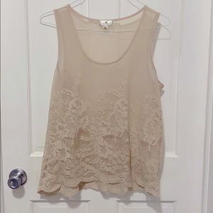 Cream Lace Tank